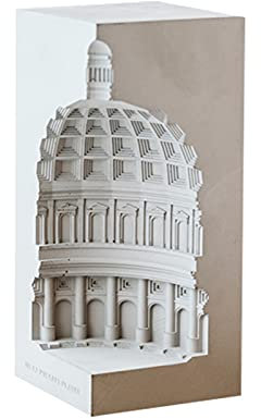 hanxiaoyishop Statue Retro Tempel Skulpturen Antike Römische Architekturstatuen Beton Abstrakt Geometrisch Bücherregal Wohnzimmer Schlafzimmer Arbeitszimmer Desktop Decor Statuen (Größe: klein)