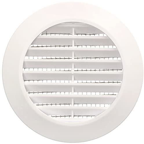 KOTARBAU® Grille d'aération ronde blanche diamètre 70 mm avec moustiquaire