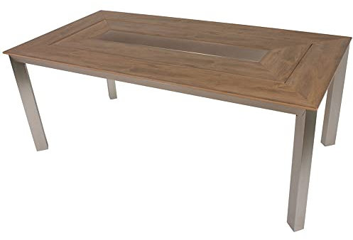 Lomadox Gartentisch Terrassentisch Balkontisch mit Platte in Teak-Optik