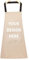 Delantal de cocina personalizado con texto personalizado con logotipo para mujeres y hombres, Beige, talla única