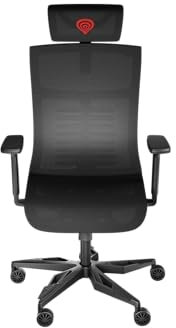 Genesis Gaming Stuhl ASTAT 700 G2 ergonomischer Gaming Chair 360°, breite Sitzfläche, verstellbare Armlehnen, atmungsaktiver Stoff, Belastbarkeit 120 kg, Memory-Schaumstoff, Schwarz
