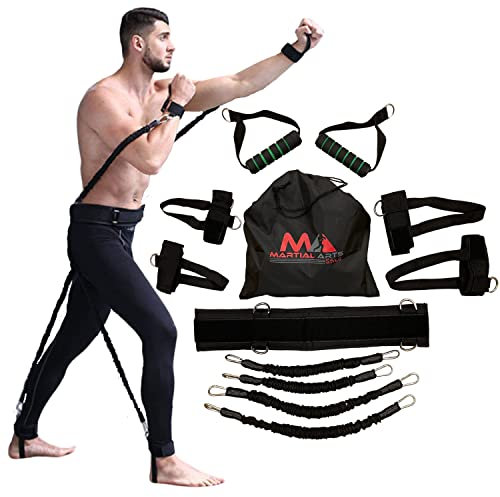 Bandas de Resistencia para Boxeo y MMA para Entrenamiento de Resistencia, Bandas de Ejercicio para Entrenamiento físico de Todo el Cuerpo para Mejorar la Potencia explosiva/Velocidad/Agilidad