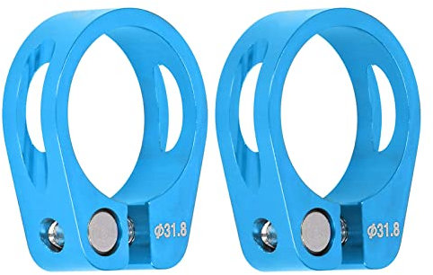 SPYMINNPOO Radfahren Sattelstütze Klemme, Sattelstütze Kragen Aluminiumlegierung Schnellspanner Fahrrad Sattel Rohrschelle Fahrrad Zubehör (Blau)