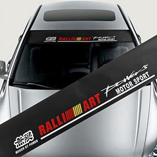 Rankomu Fascia Parasole Auto Universale 130x21cm - Adesivi Auto Tuning per Parabrezza - Striscia Parasole Auto con Spatola - Auto Tuning Decorazione (51,18x8,27 Pollici)