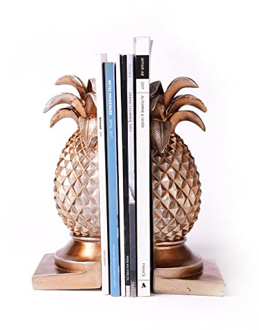HAUCOZE Ananas Buchstützen Modern Skulpturen Arts Tisch Dekor Geschenk Polyresin Gold 26cm