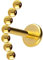 PIERCINGLINE Titan Labret mit Push Fit 7 KUGELN Piercing Ohr Helix Tragus Conch Goldfarben 1x6 mm