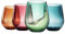Tritan BPA-Free Plastic Shatterproof Stemless Wine Glasses, - 4 Set - Acrylic Glass Drinkware, Unbreakable Colored, Reusable, Dishwasher Safe, All Purpose Glassware 15oz - Tumblers, Indoor and Outdoor
