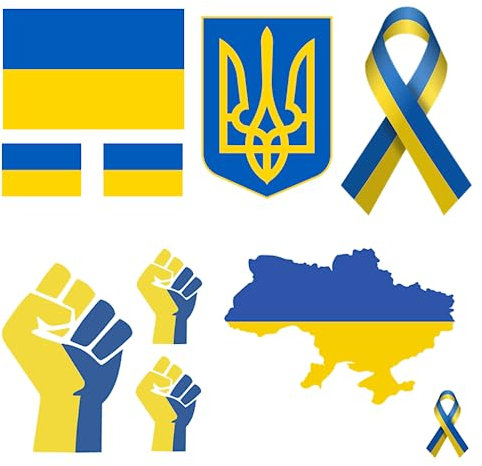 10 x Ucrania termoadhesivo en serigrafía para tela Ucrania bandera mapa cinta escudo de la libertad