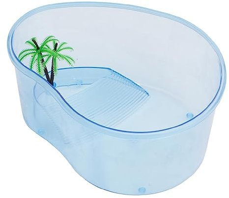 Kunststoff Reptilien Terrarium Kleine Schildkrötenbecken Aquarium Sonneninsel Mit Rampe Und Grünpflanze Tolles Geschenk Für Schildkröten Aquariumpflanzen