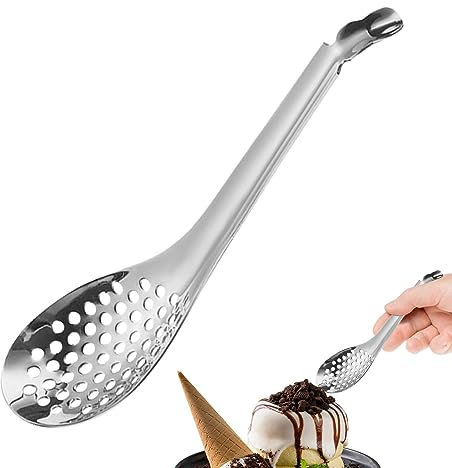 Colador de caviar, colador molecular con esferificación de metal | Colador de cocina de oro plata, utensilio de cocina, cuchara para caviar, salsas, cereales, salsas, salsas, salsas, cereales