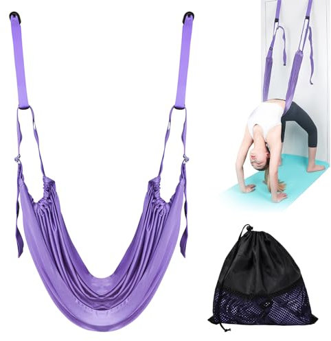 Yoga Fitness Stretching Strap, Adjustable Flexibility Stretching Leg Stretcher Strap, Improve Leg Waist Back Flexibility Home Gym Equipment for Rehab Pilates Ballet Gymnastics (Purple)