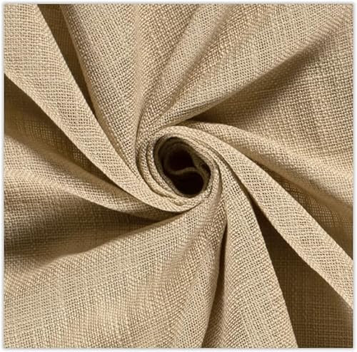 Leinenlook Uni - Baumwollstoff Leinenoptik grob - rustikale Baumwolle - BW Stoff Meterware, Dekostoff Leinen, Tischwäsche nähen *Ab 50cm, Farbe: 052 Natur