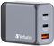 Verbatim GaN Charger 65 W 3 Porte USB-C Caricabatterie Power Adapter con 2 x USB-C e 1 x USB-A, caricatore rapido multipresa per Apple MacBook, Notebook, iPad, iPhone, Samsung e Co