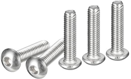 DTGN Tornillos de Cabeza Redonda con Capucha M2.5-0.45x10mm Paquete de 100 Bueno para Máquinas Acero Inoxidable 304 18/8 Accionamiento Hexagonal Tornillos de Rosca Completa
