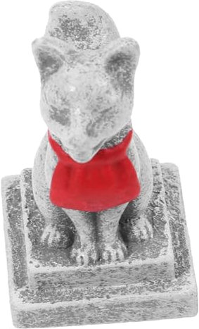 2st Puppenhaus-schrein-Ornament Glücksstatue Asiatische Architektonische Verzierung Fuchsfiguren Mini-inari Für Den Hausschrein Kitsune-sammelfigur Skulptur Mikroszene Harz Tier