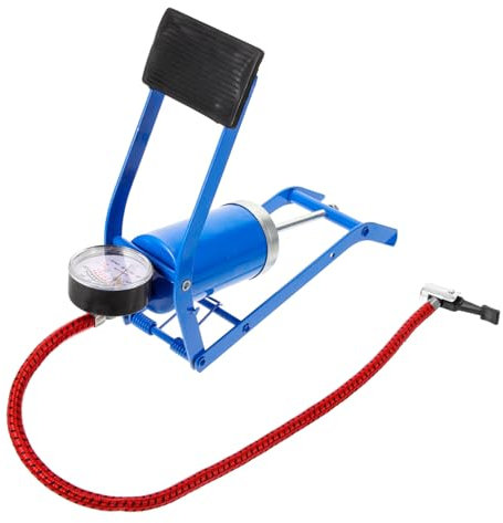 Sosoport Activated Floor Pump High-pressure Foot Pump for Cars Motorbikes Portable Inflator Barometer Lightweight Design Red