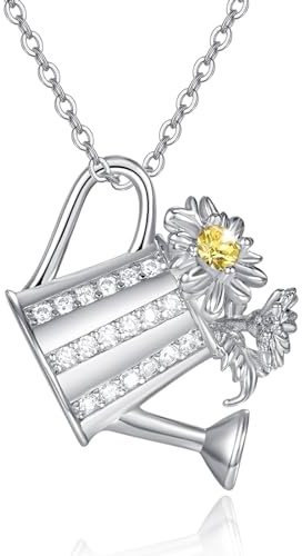 TANGPOET Chakra/Lotus/Gänseblümchen/Kleeblatt/Rose Halskette für Damen 925 Sterling Silber Zierlicher Blumenschmuck Geburtstagsgeschenke für Sie