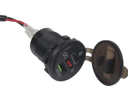 Chargeur de Batterie Double USB pour téléphone Portable de Moto Adaptateur de Relais de Charge Rapide Prise avec Affichage de Tension LED Rouge pour CB500X CB 500X 500 X