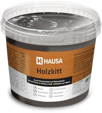 HAUSA Stucco per legno, 1 kg, in ebano, stucco per legno, stucco per legno/riempimento per riparare danni al legno, pronto all'uso, eccellente capacità di riempimento, ad asciugatura rapida,
