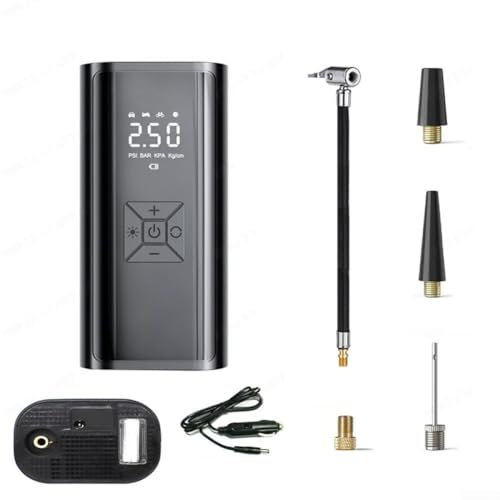 Tragbarer Reifenfüller, USB-wiederaufladbarer Reifenfüller, Auto-Luftpumpe, Kompressor, elektrisch, tragbar, 12 V Volt, 150 PSI für Auto/Ball/Fahrrad/Motorrad