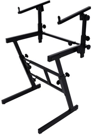 GCGC Heavy Duty Keyboard Stand,Double Layer Z Keyboard Stand,Multi-level Adjustable Stand for Adult/Youth Musicians