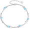 YFN 925 Sterling Silber Natürlicher Larimar Fußkette Strandschmuck für Frauen, Sommeraccessoire für Strandurlaub und Party (Hessonit, 9+2 inch)