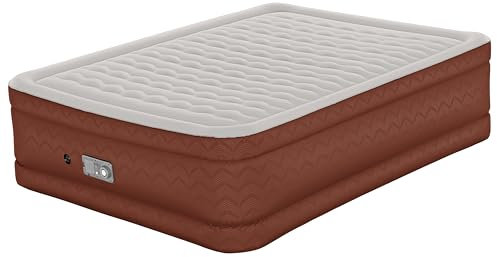 Bestway AlwayzAire Matelas Gonflable Fortech 2 Places avec Double Pompe électrique intégrée Comfort Choice+ - 203 cm x 152 cm x 51 cm - Beige/Marron