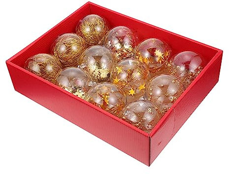 OFFSCH 1 Schachtel Weihnachtskugel-Anhänger weihnachtskugelanhänger weihnachtsdeko klare Zierkugeln Christbaumkugeln Girlande Weihnachtsschmuck -Requisiten Weihnachtsparty-Anhänger