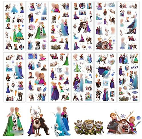 Chukua 12 Stück Cartoon Aufkleber, 3d Puffy Sticker Mädchen, Aufkleber Wasserfest, Kinder Sticker Set Mitgebsel Kindergeburtstag Gastgeschenke für Skateboards, Bottle, Tablets, Schultaschen, Türen