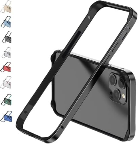 For Iphone 16 Pro Max Bumper Case, Metal for Iphone Case With Raised Edge Protection, Aluminum Frame Metal Bumper With Soft Inner Bumper For Iphone 16/16 Plus/16 Pro Max Case (iPhone 16 Pro,BlACK)