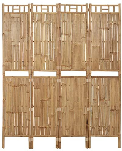 Higsose Paravent de chambre en bambou 160 x 180 cm Élégant et polyvalent Écran de confidentialité Design pliant Cloison de séparation Vestiaire privé Mur de fond Durable Design flexible