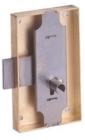 DEVISMES - Serrure à coffre cambré 80x40mm axe 20mm LG 12 droite finition fer - DEVISMES - 12033-001-D