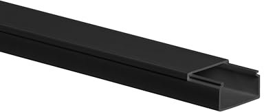 KOMIB Hochwertige Kabelkanal KK3015SCH-10M 30 x 15mm Schwarz 10 Meter - 5 x 2m (5 Stück) Elektroinstallation Kabelkanal Kabelabdeckung Kabelmanagement Diverse Größen/VDE