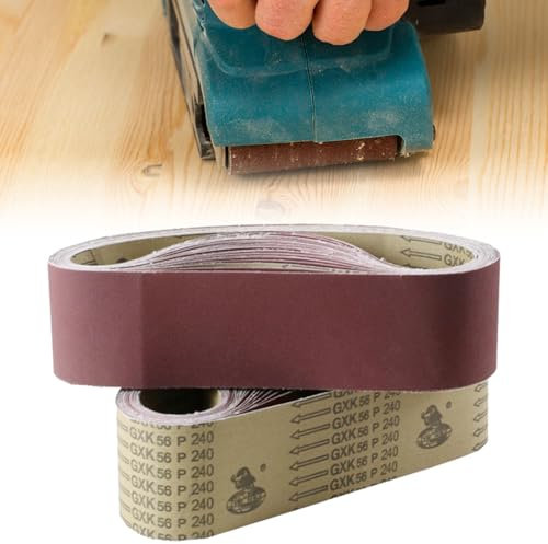 20 Stücke Schleifband Bandschleifer 75 * 457mm Schleifbänder Korn 80/120/150/240/400 Schleifbandset für Bandschleifer Schleifmaschine zum Schleifen, Feilen, Schärfen Und Entrosten