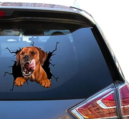 GENMIP Rhodesian Ridgeback-Autoaufkleber, Rhodesian Ridgeback-Aufkleber, Lustiges Gesicht, Vinyl, LKW-Aufkleber Für Mädchen, Stoßstange, Auto-Aufkleber