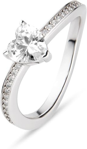 JETTE Damen-Damenring 925er Silber, recycelt Zirkonia 59 Silber 32028461