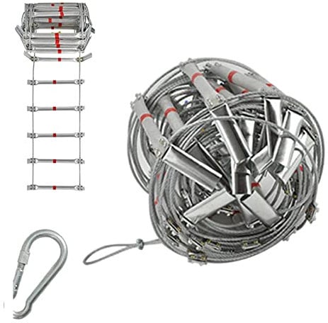 Rope Ladder,Safety Ladder,Escape Rope Ladder Emergency Fire Escape Ladders with Hooflame Resistant Safety Rope Ladder/10M/32.8Ft