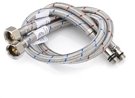 Home Range 600mm WRAS Approved 2 x M12 x 1/2” |5 Lengths| BSP Flexible Hose Pipe Tails, Replacement Kitchen Sink/Bathroom Basin Monobloc Tap Connectors, 304 Stainless Steel Braided Flexi Pipes