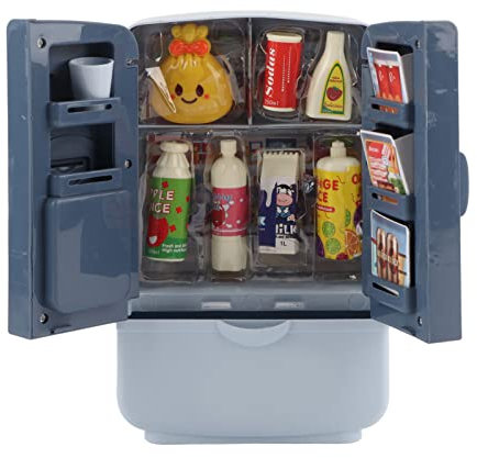 JTLB Little Chef Toy, Kids Fridge Toy, Large Capacity Drawer, Internal Partition Storage, Play Food for Pretend Play, Toy Kitchen Accessories, With Play, Fun Giving Occasion for Kids