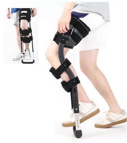 Freihändige Krücke, Teleskop-Freihändige Krücke für EIN Bein, Gehhilfe, Bein- und Knie-Mobilitätsunterstützung für behinderte ältere Menschen mit Knöchelfrakturen