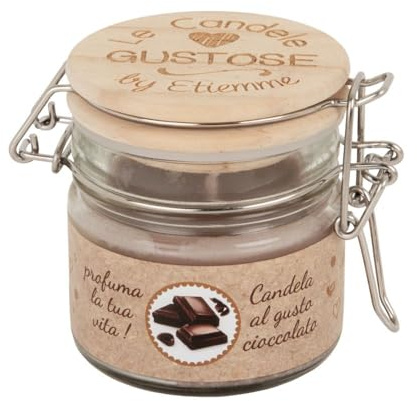 Generico Candela in Barattolo Gusto Aroma di Cioccolato barattolino in Vetro 7.5 cm BOMBONIERA