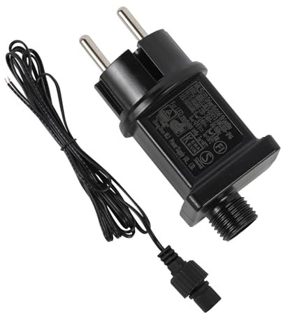 LED Transformator Stecker 24V 0.3A 3.6W: Universal Netzteil AC Adapter Eingang 220-240V 50-60HZ - IP44 Wasserdichtes Netzteil für Dekorative Weihnachtsbaumbeleuchtung Gartenbeleuchtung Lichterketten