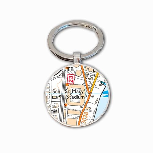 Southampton Stadium Key Ring, St Mary's Stadium Key Ring, Football Stadium Map Key Ring, Southampton Football Key Ring, Southampton Football Ground Map Key Ring, Southampton Football Club Gift