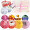 com-four® Geschenk-Box mit insgesamt 4X Badebomben, 1x Badekonfetti und 1x Sojawachskerze - Wellness-Set für Frauen und Männer zur Entspannung an Valentinstag, Geburtstag und Muttertag