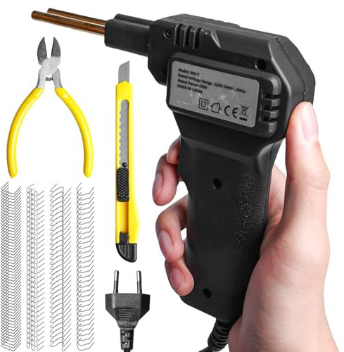 Saldatrice in plastica da 50 W, set di riparazione per paraurti in plastica, con 200 pezzi, set di riparazione per paraurti dell'auto, saldatrice in plastica, 220 V, 500 °C max