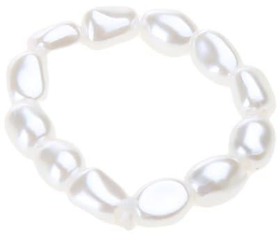 CQEAZ Perlenring, elastische Perlenringe für Frauen und Mädchen, verstellbare Stretch-Stapelringe, Valentinstag für Freundin, As Shown, Süßwasserperlen