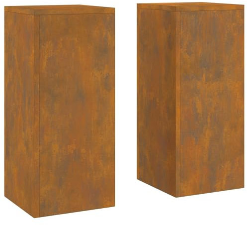 vidaXL Supports de Plante Extérieur Pilier 2 pcs 24x24x55 cm Acier Corten