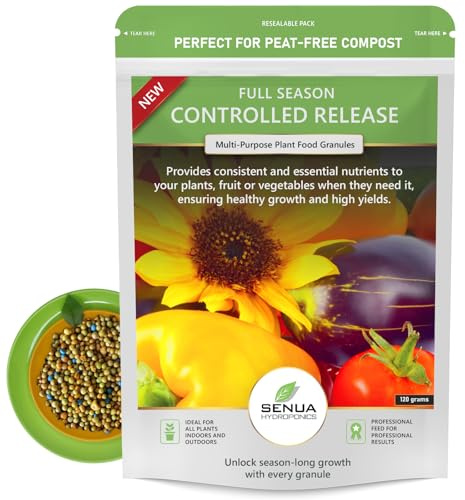 Senua Full Season Multipurpose Plant Food Granules – 9 Month Controlled Release Fertiliser with Balanced NPK & Magnesium | Ideal for Hanging Baskets, Potted Plants & Garden Beds (120g)