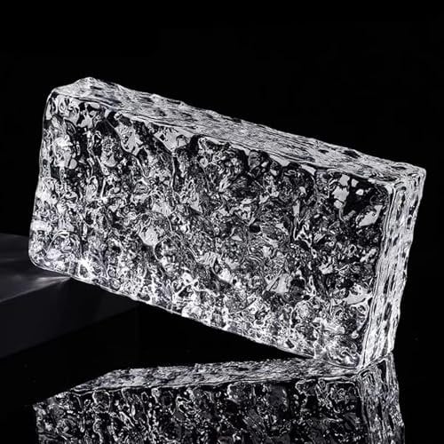 7,8 * 3,9 * 1,9 Zoll Glasbaustein, transparenter massiver Glasbaustein, dekorative Trennwand, verwendet für Raumteiler, Gebäudedekoration, Bar, Hotel(B,5PCS)