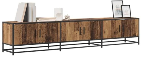 vidaXL TV Units 2 pcs Old Wood 210 x 35 x 41 cm Engineered wood, Living Room, Modern, Rectangular Tv Stand, Storage Unit, Home Theater Cabinet, Wall-Mounted Entertainment Center, Media Console